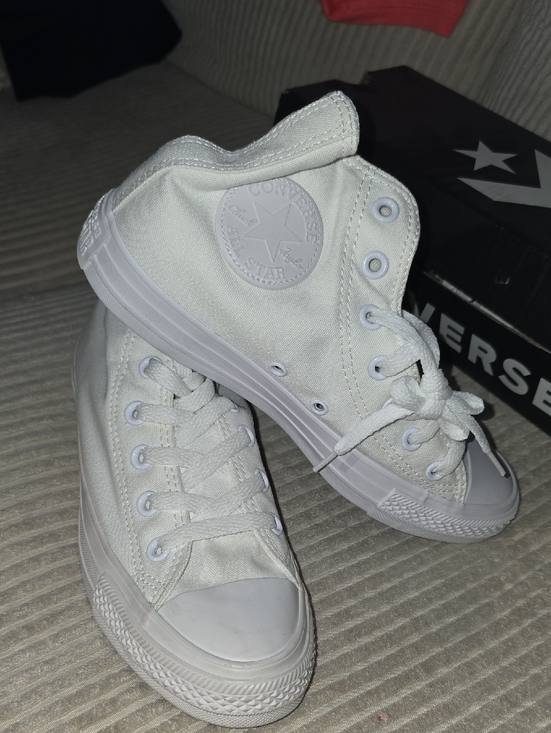 Converse Shoes - Converse All White High Top Canvas Sneakers